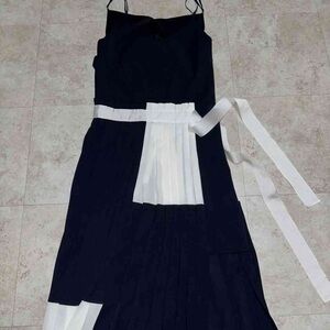 Elegant Navy and White Dress